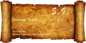 Sereg Ida névjegykártya